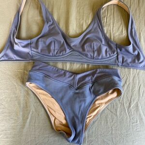 Zulu & Zephyr Blue ribbed bikini